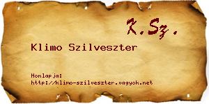 Klimo Szilveszter névjegykártya